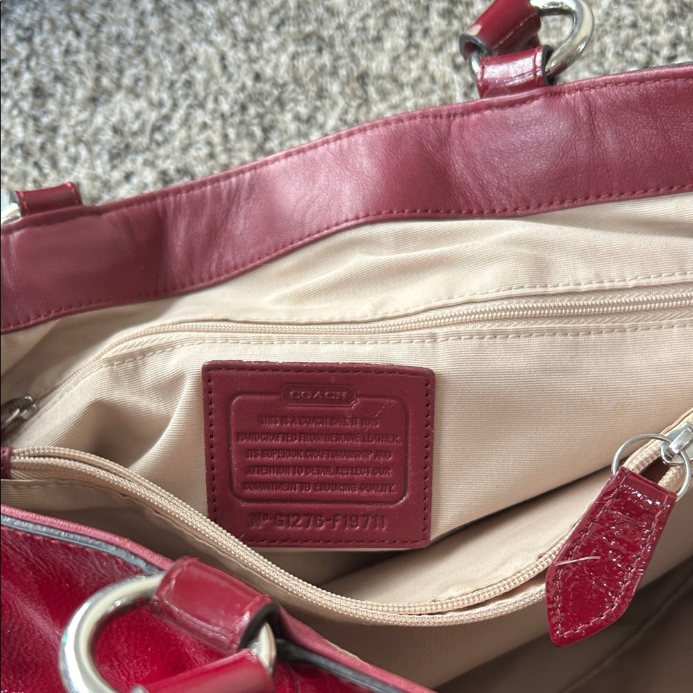 Coach Glossy Burgundy Shoulder Bag - Picture 4 of 5